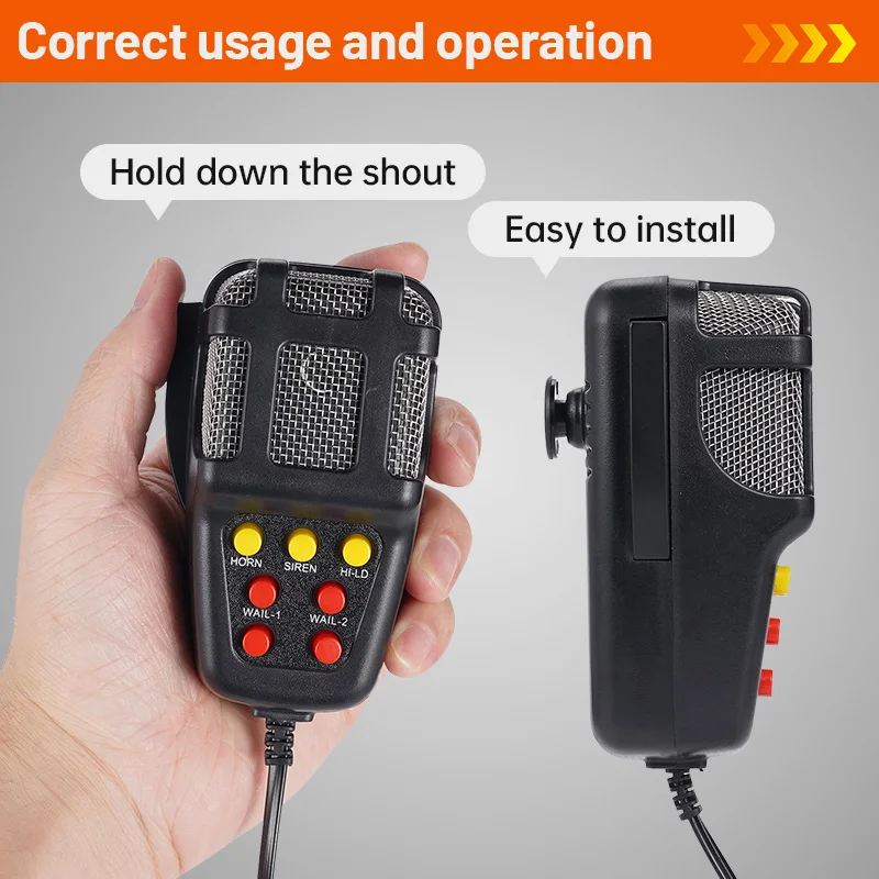 Car Motocycle 7 Tone Siren Loud 12V Auto Horn Loudspeaker Electric Ambulance Alarm Sound Speakers 110dB Universal