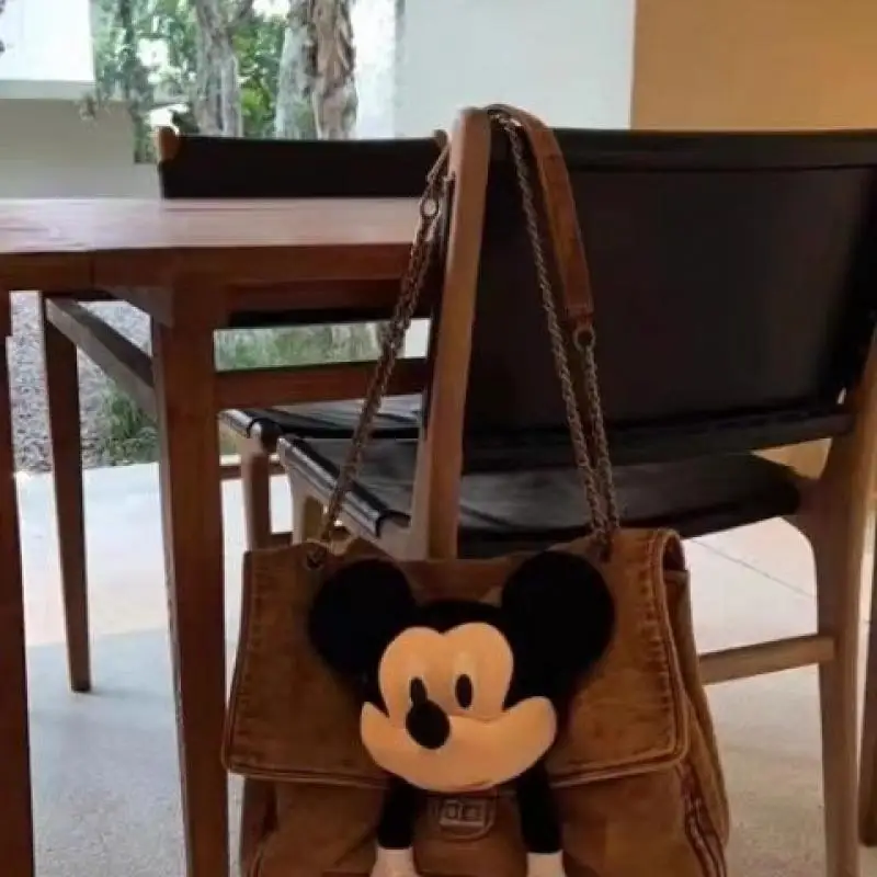 Nuovo Kawaii Miniso Mickey 2024 Vintage Cowboy Trend Bag borsa a catena per bambole borsa per ascelle a tracolla di grande capacità per ragazze