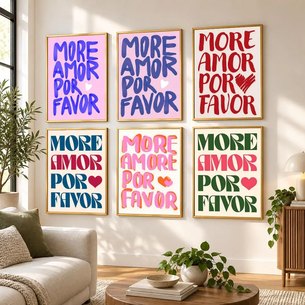 More amor por favor Poster HD art sticky wall waterproof home living room bedroom bar aesthetic decoration