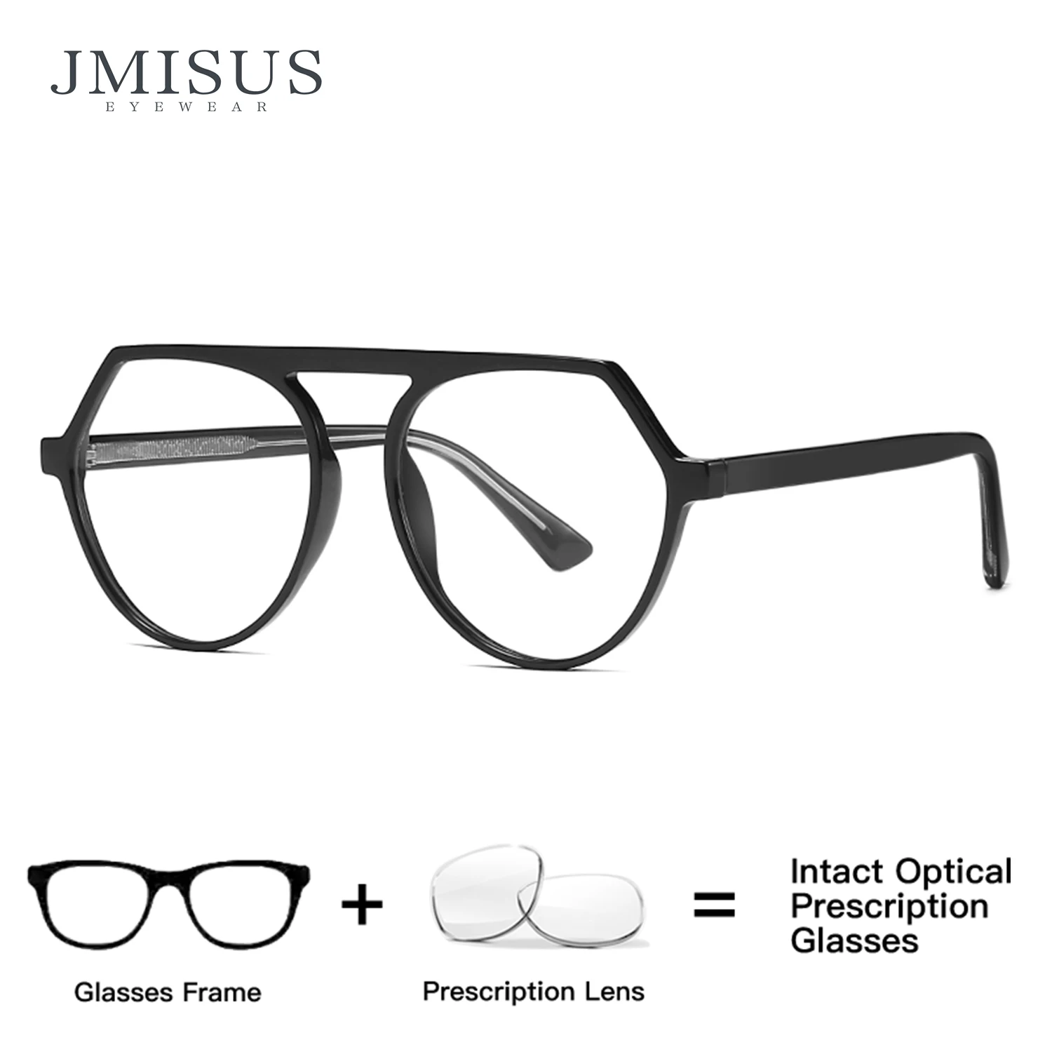 JMISUS gafas graduadas de aviador de acetato hechas a mano para mujer y hombre, gafas ópticas de piloto, gafas de sol fotocromáticas para miopía