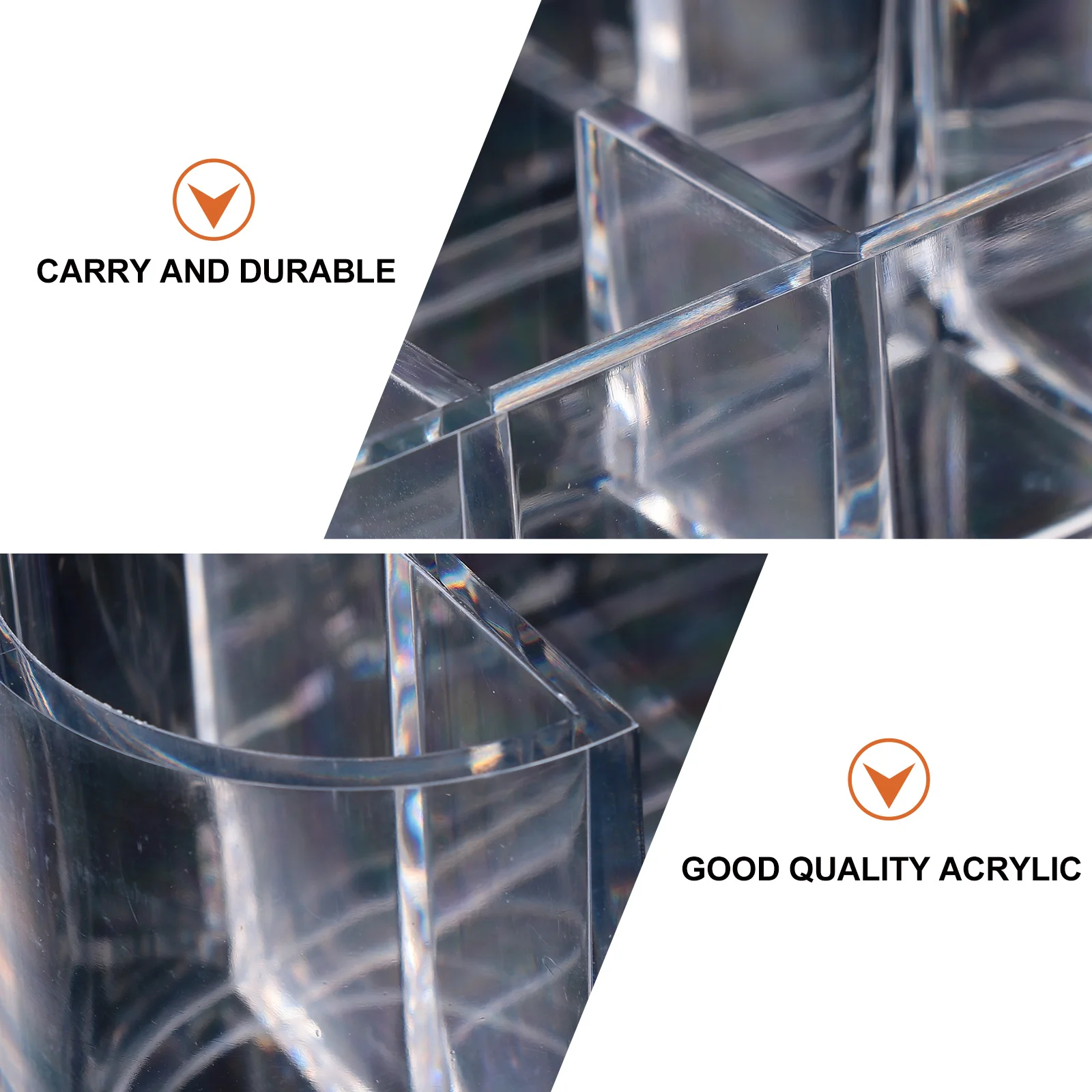 1Pcs Organizer Box Clear Makeup Tools Organizer with Multiple Grids Desktop Storage Container for Makeup Accessories