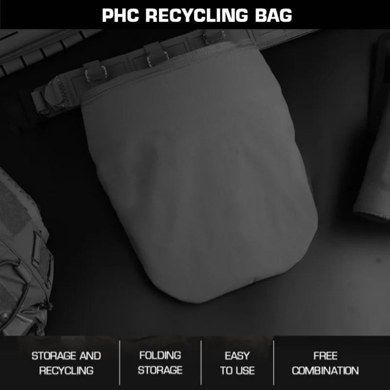 

Outdoor PHC recycling bag, large space functional box recycling bag, compatible with waist belt, easy to fold and store