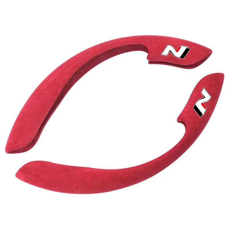 

Car Steering Wheel Cover black suede leather for N nline tucson kona sonata veloster i30 i20 Car Steering Wheel Cover