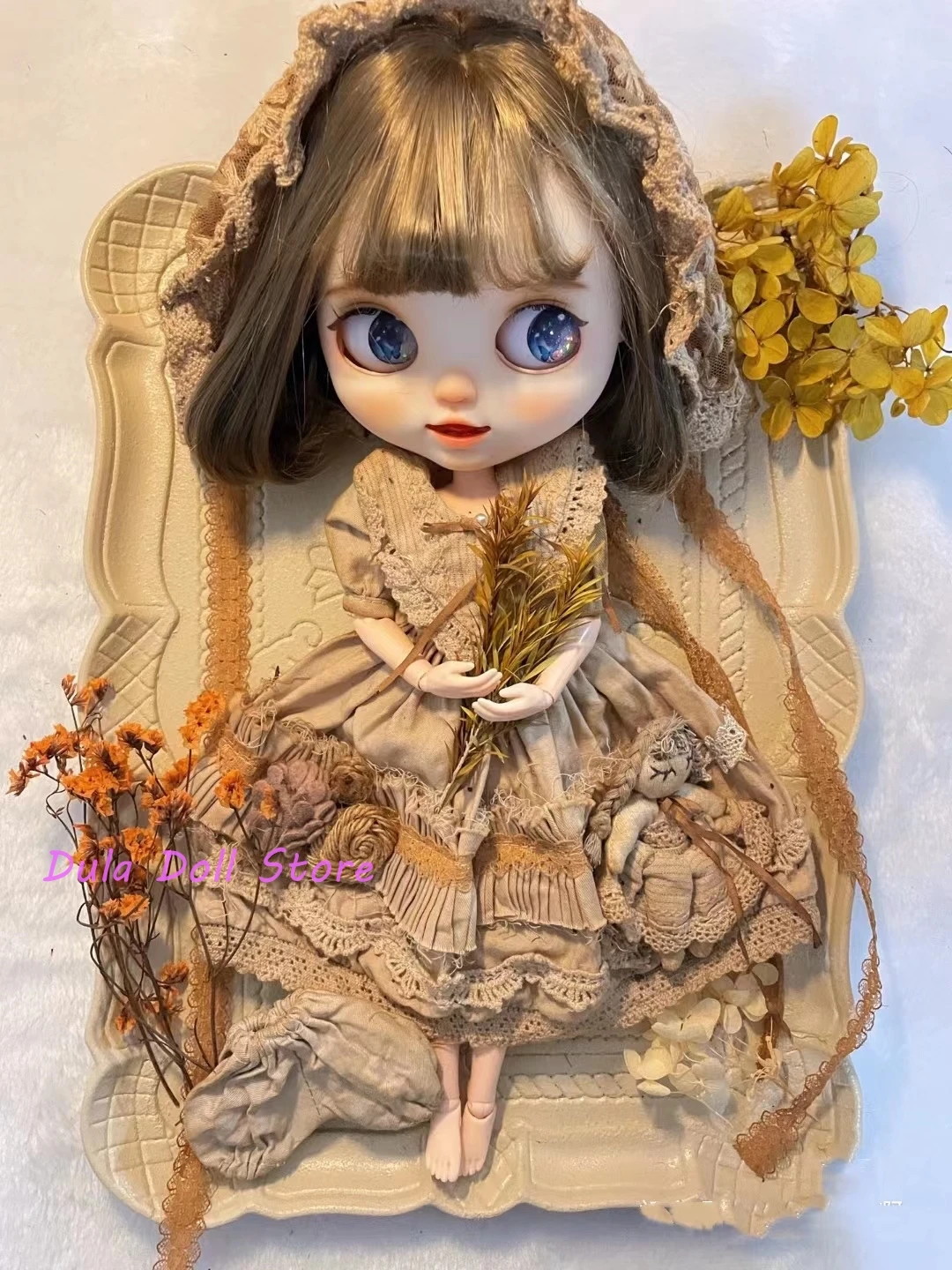 Dula 인형 옷 드레스 차 염색 스커트 Blythe Qbaby ob24 ob22 Azone Licca ICY JerryB 1/6 Bjd 인형