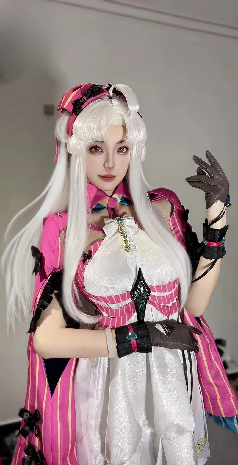

Game Wuthering Waves Cosplay Carlotta Cosplay Costume Dress Wig Women Halloween Roleplay Suit