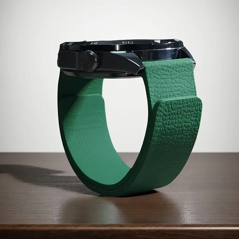 Magnetic Loop Strap For Samsung Galaxy Watch 7/6/5/4 Classic Silicone Lychee pattern 18mm 20mm 22mm Bracelet HUAWEI GT3-4-5 Band