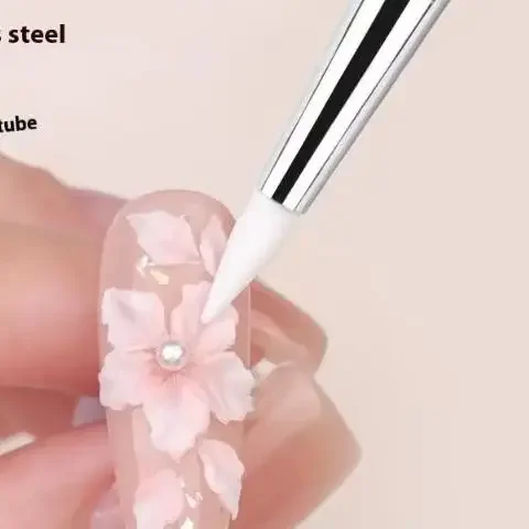 Multifuncional sândalo/acrílico dupla cabeça escova da arte do prego escultura flor pintura caneta mistura diy manicure ferramenta