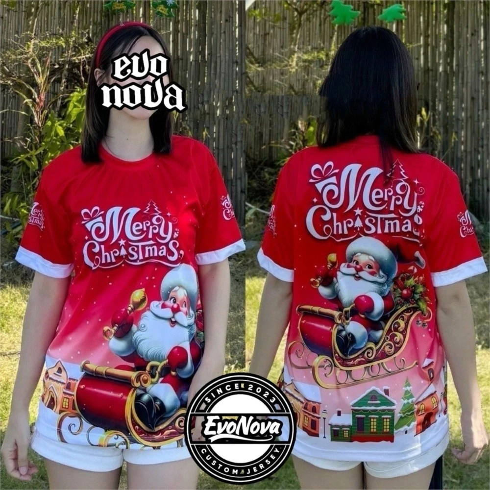 

Women T-shirt Santa Claus Graphic T Shirt Merry Christmas Print Girl Clothes Cute Cartoon Pullover Tees Boy Tops Casual Clothing