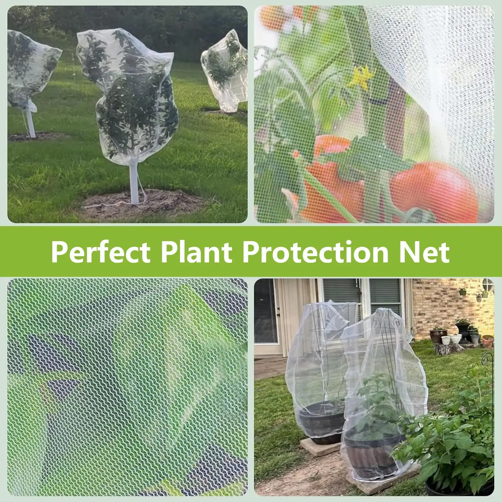Bird Netting For Fruit Trees Mesh Cover For Plant With Zipper And Drawstring Fine Mesh Tree Netting For Farm Garden Orchard