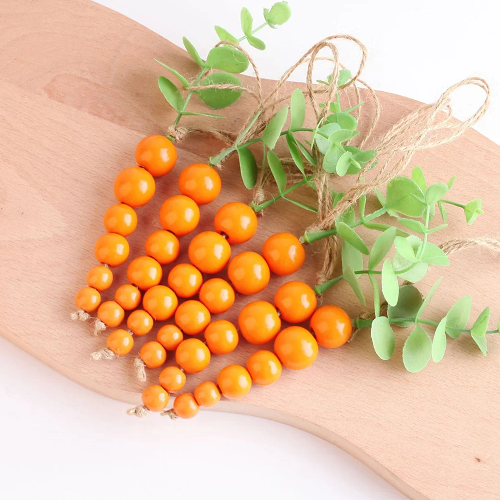 

10 Pcs Wreath Carrot Wooden Bead String Garlands Beads Bulk Rope Festival Wall Decor