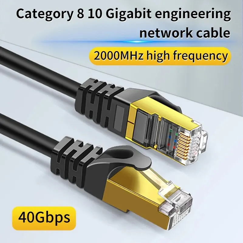 Super Speed Cat 8 Ethernet Cable Cat 8 SSTP RJ45 Network Connector for Laptop Router 2000MHz RJ45 Network Cable