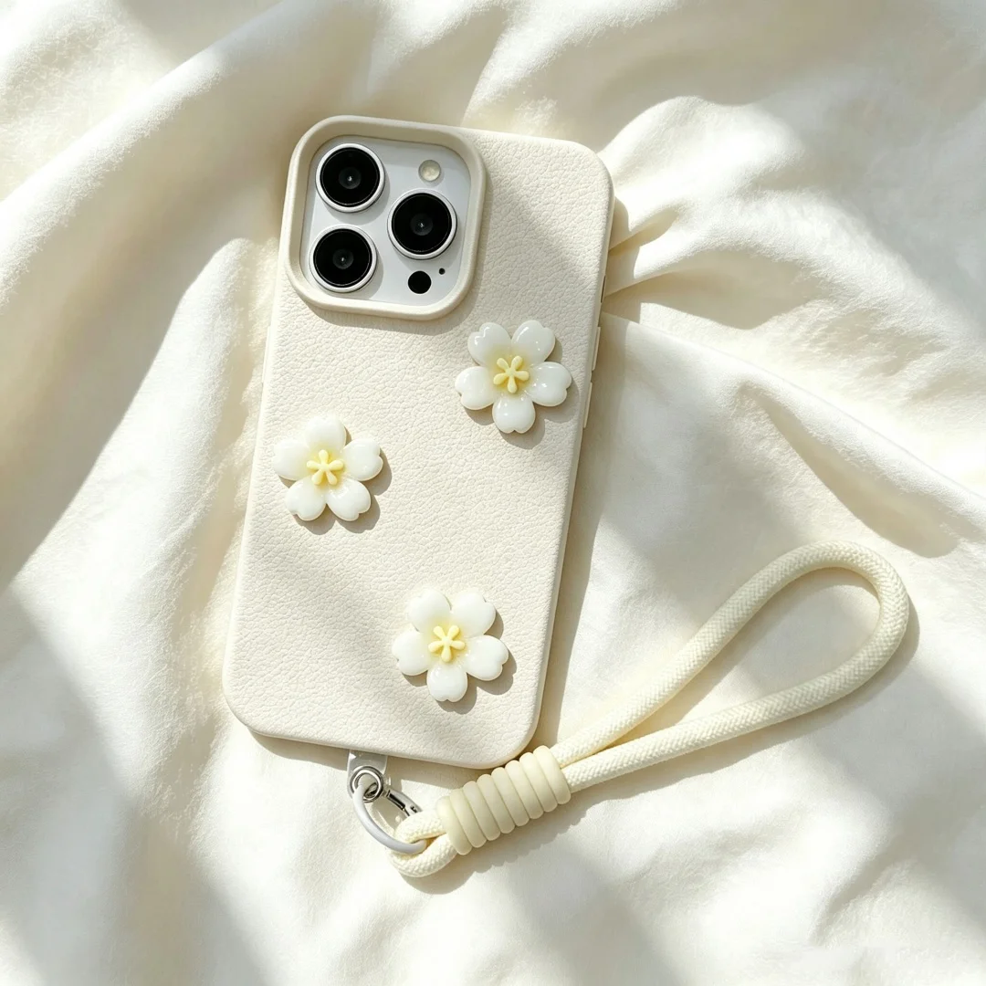 Girly 3D Cherry Blossom Soft Phone Case For iphone 17 14 15 16 11 12 13 Pro Max 17 Air XS XR X 14 15 16 Plus Candy Color Cover view 4