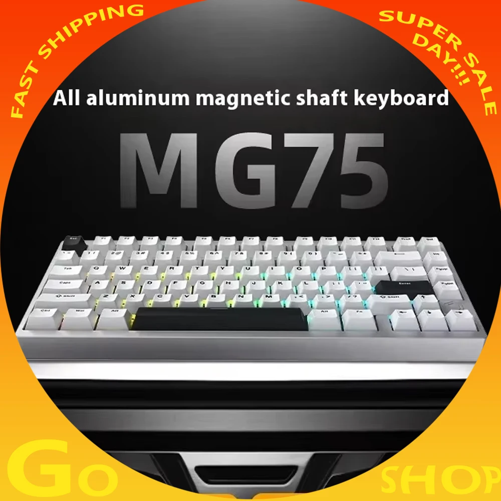 

IROK MG75 PRO Магнитный переключатель Алюминиевая механическая клавиатура с возможностью горячей замены RT0.005 RGB 81, клавиатура на заказ, аксессуары для ПК, геймера, подарки