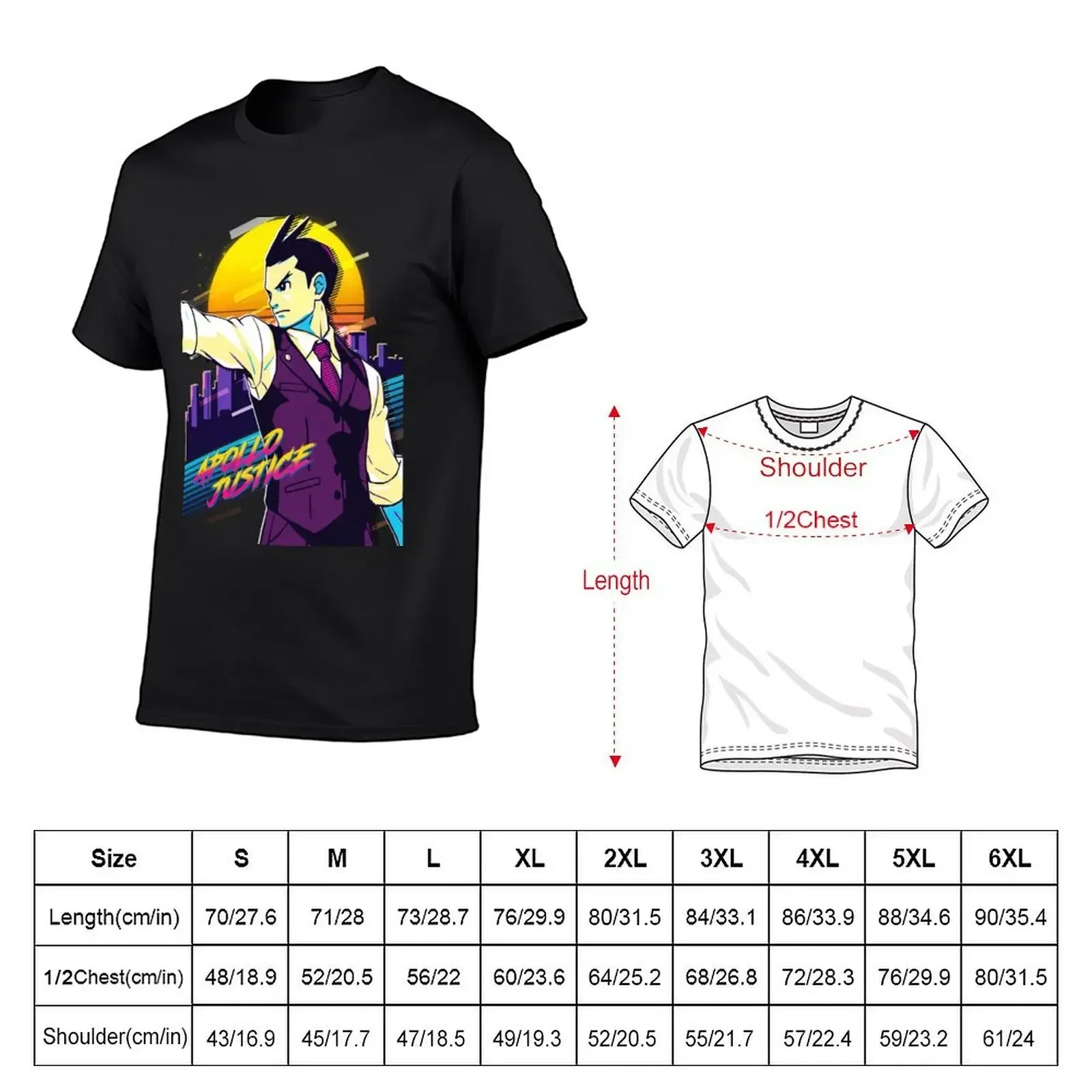 Ace Attorney Apollo Justice T-Shirt sweat man t shirt Aesthetic clothing workout shirts for men