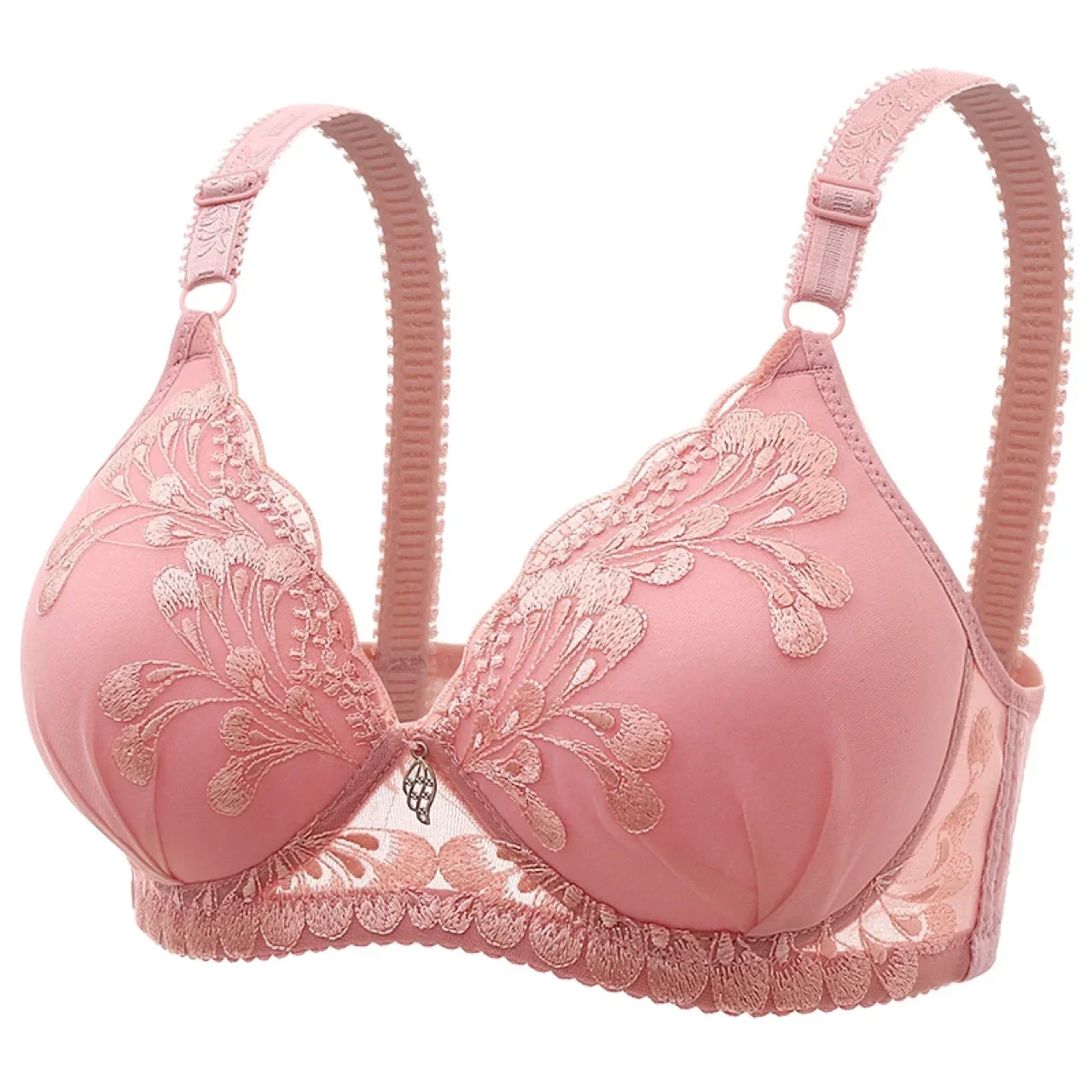 Solid Plus Size Bra For Women 34-40 AB Wireless Bra Thin Intimate Push Up Sexy Lingerie For Women Embroidery Underwear