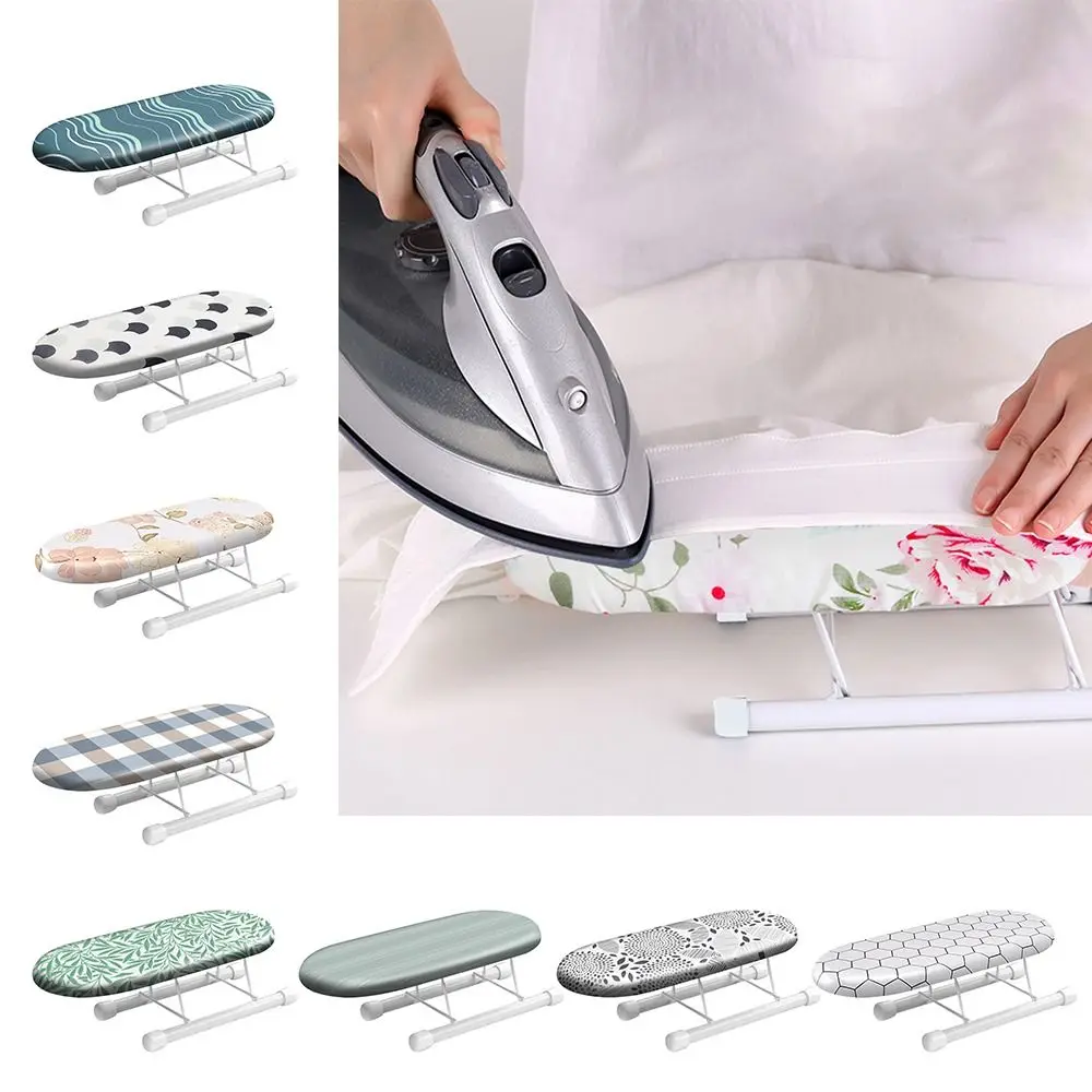 

Foldable Mini Ironing Board Heat-resistant Space-saving Clothes Ironing Cover Flower Pattern Desktop Ironing Stand
