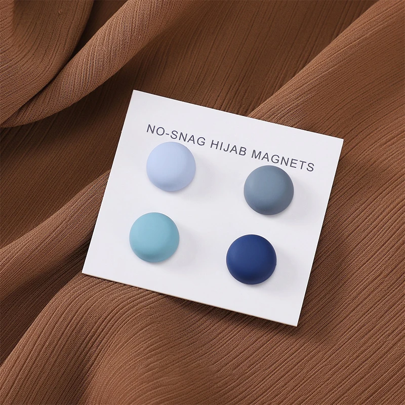 Mode 4 stks/zak Magneet Hijab Sjaal Broches Pins Voor Vrouw Versierd Accessoires Moslim Dames Snoep Kleuren Magneten