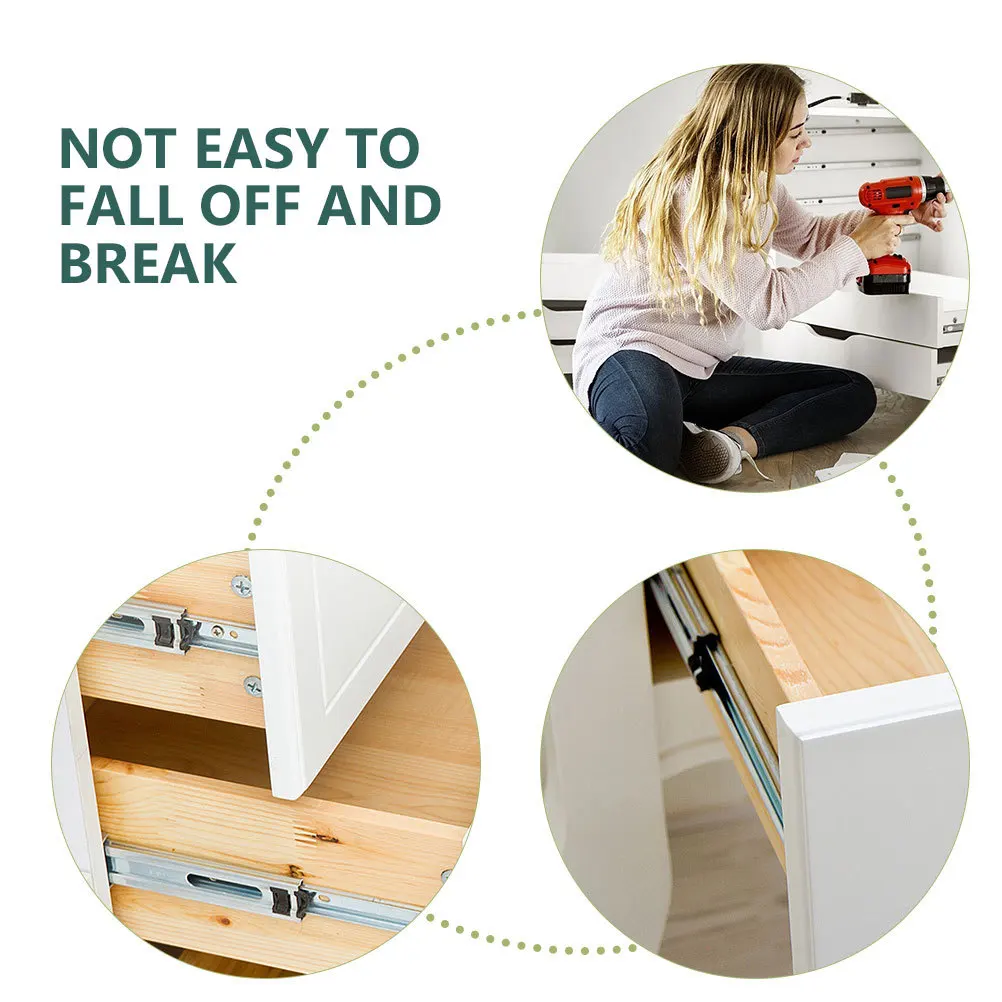 

1 set 1 Set Plastic Drawer Slides Heavy Duty Bottom Mount Replacement For Cabinet Furniture Storage Container Drawer Slide Rails