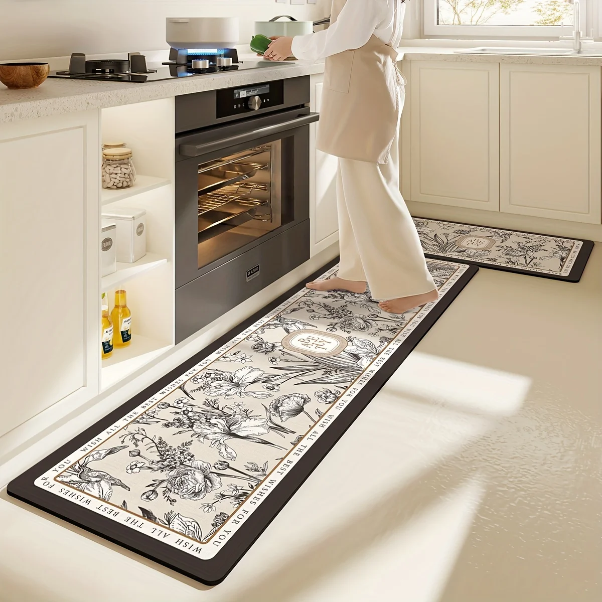 VIKAMA Hochwertige Fußmatten, rutschfest, wasserdicht, Küchenteppich, Türmatten, Teppich für Wohnzimmer, Teppich für Schlafzimmer, Badezimmer, Matte im Freien