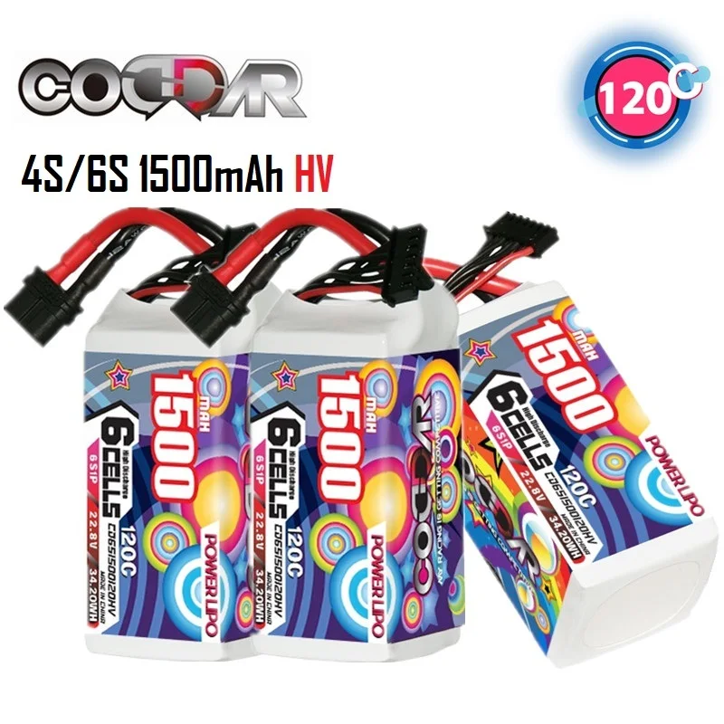 CODDAR LIPO 4S 6S 1500mah 120C 15,2 V 22,8 V HV Batterie Mit XT60 Stecker Für RC FPV Quadcopter Drone Hubschrauber Teile Leichte