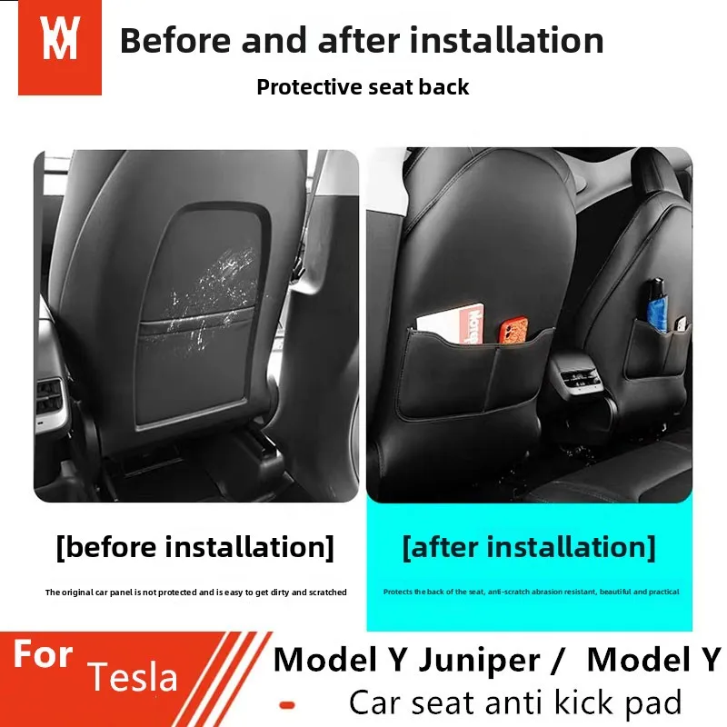 For Tesla seat anti kick pad Model Y Juniper model 3 all inclusive rear backrest pad interior modification