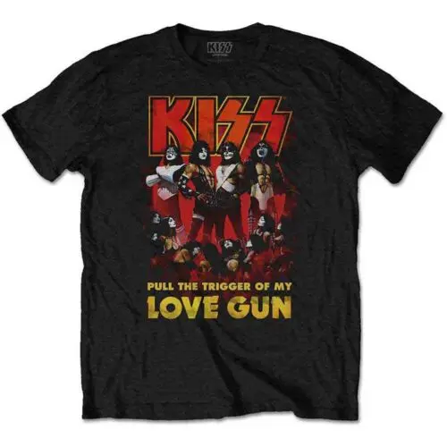 

Светящаяся черная футболка KISS Love Gun