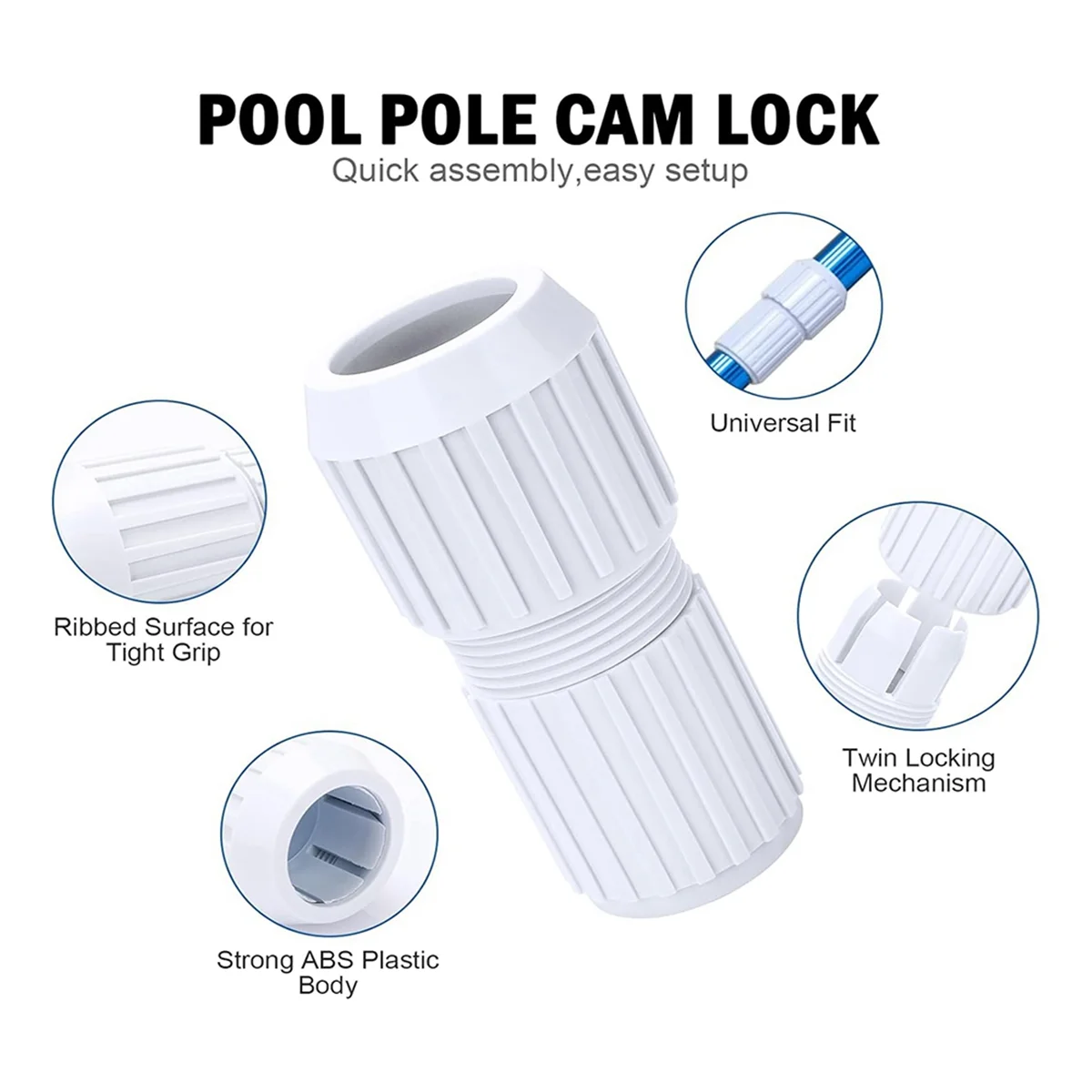 SMIEA 2Pcs Pool Telescoping Pole Cam Lock Replacement 2Pc, EZ Lock Cam for Telescopic Swimming Pool Poles
