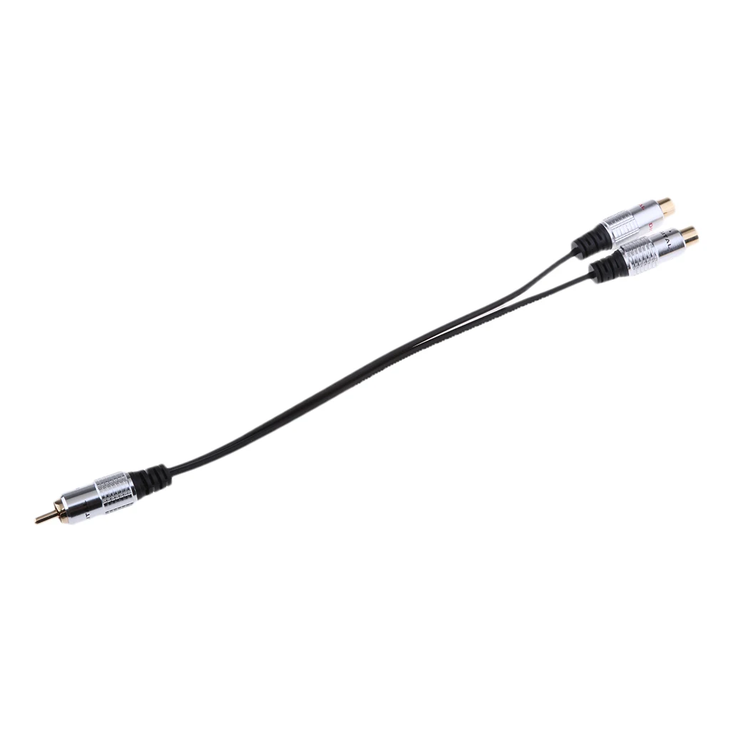 Divisor estéreo Y cabo de áudio RCA macho para 1 cabo adaptador RCA fêmea 0,25 m