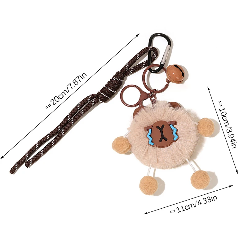 Kawaii Capybara Plüsch-schlüsselanhänger Nette Cartoon Puppe Schlüsselring Kreative Gewebte Seil Schlüssel Halter Schöne Rucksack Anhänger Paar Geschenke