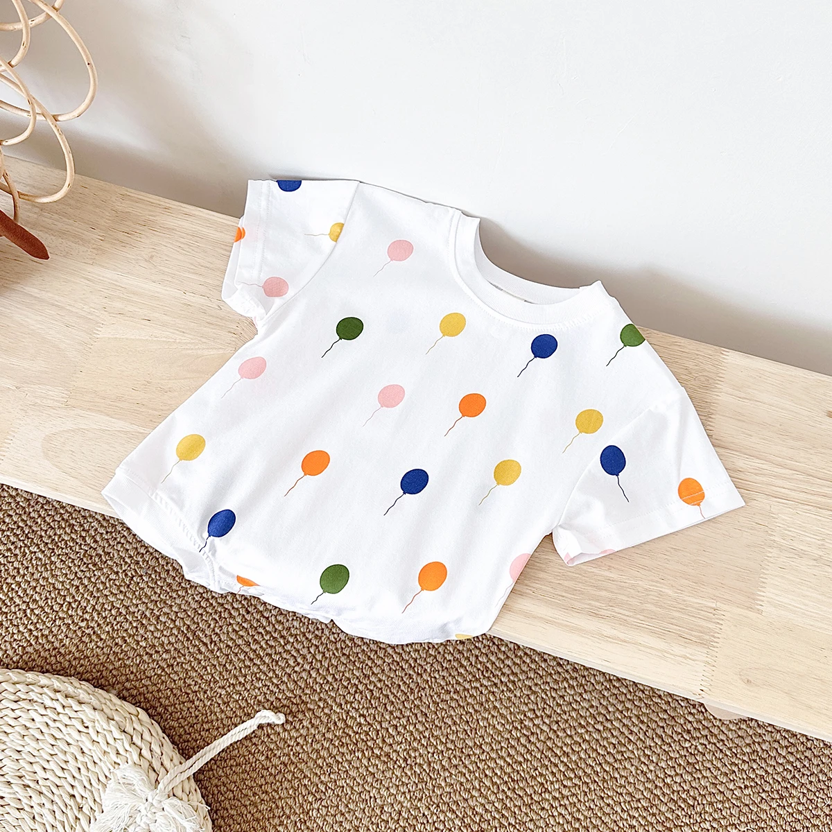 Ins Baby Girl Clothes bodysuits Balloon Print Short Sleeved Summer Baby Romper Newborns One-pieces Comfortable Baby Jumpsuits