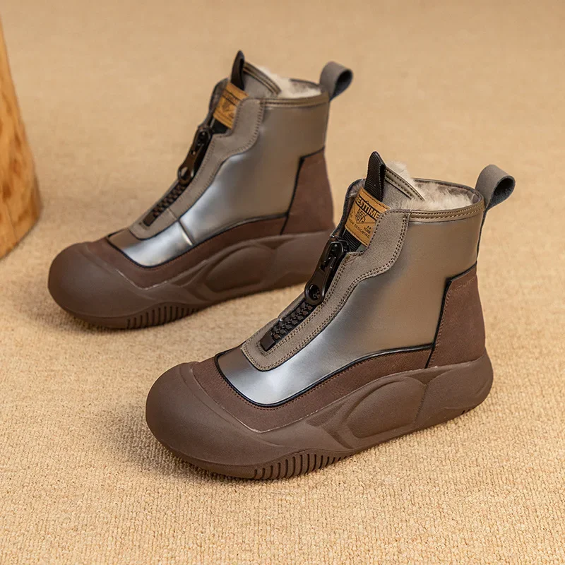 2024 New Fashion Women Shoes Waterproof Ankle Boots Slip-on Winter Boots Outdor Snow Boots Platform Shoes Ladies Shoes Plus Size