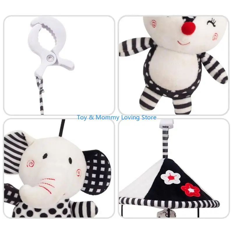 Y1QF carrinho bebê Baby Rattle Pushair Holding Pinging Pingled Cartoon Animal para boneca Brinquedos sensoriais