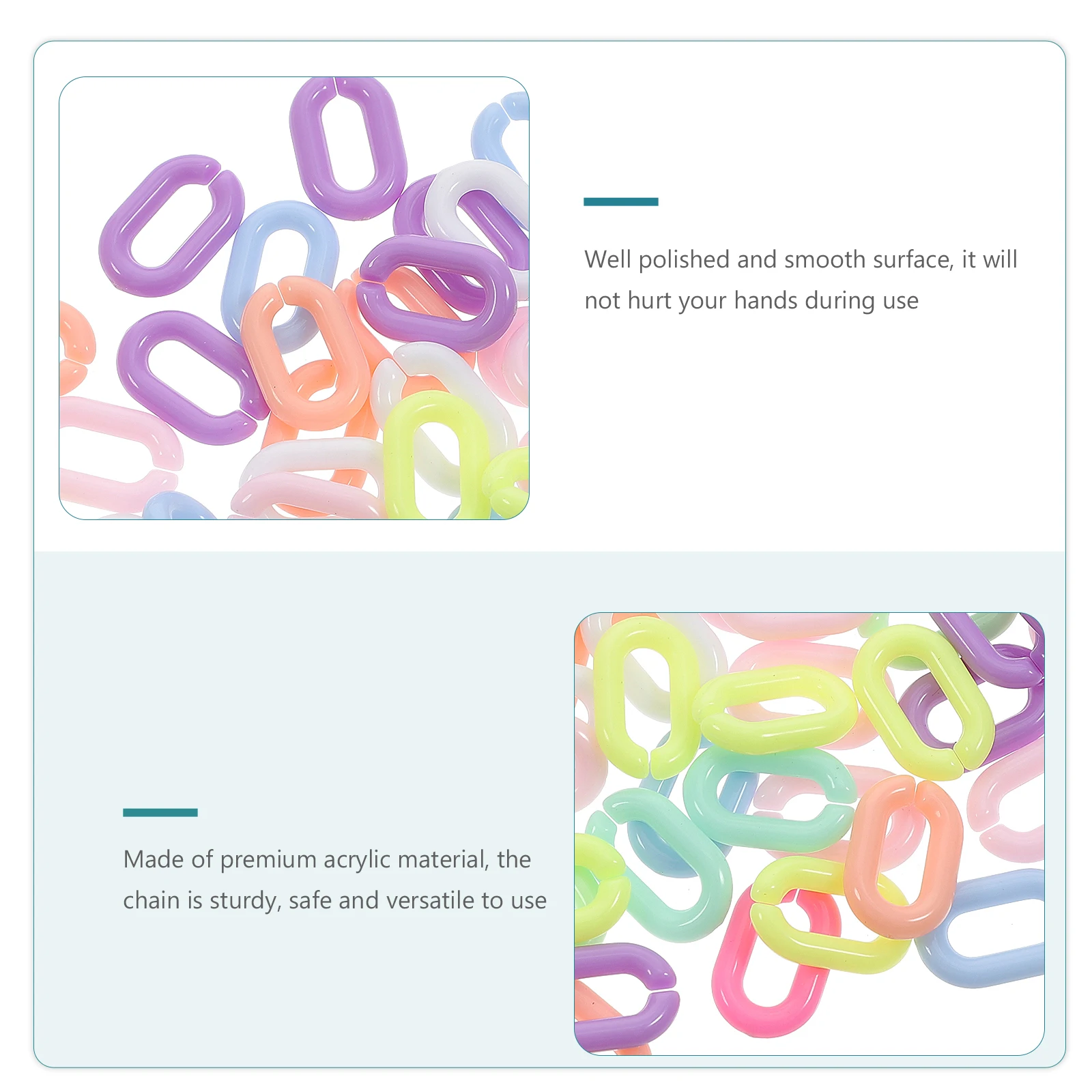 Красочные 200 шт. акриловые соединительные цепи аксессуары для рукоделия открывающиеся пластиковые кольца для DIY ювелирных изделий быстрые разъемы