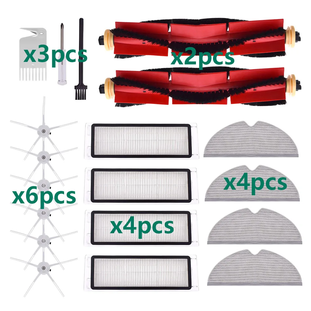 Compatible with Roborock S5 S50 S51 S55 S6 S60 S6 Pure Vacuum Cleaner HEPA Filter Mop Side Main Brush Repacement Spare Parts