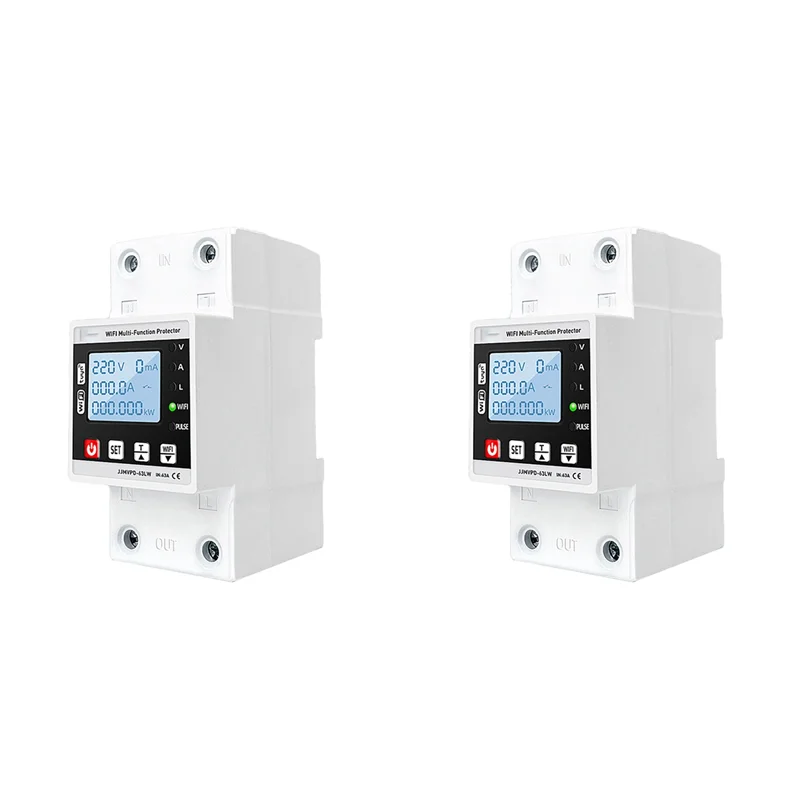 

BMBY-2X 63A TUYA Wi-Fi умная защита от утечки на землю при пониженном напряжении реле автоматический выключатель таймер энергии счетчик электроэнергии