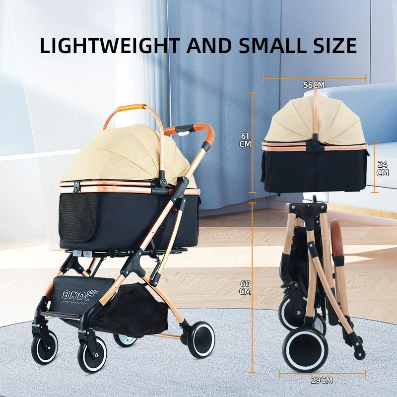 Lightweight Pet Stroller Dog And Cat Out And About Stroller Quick Collection