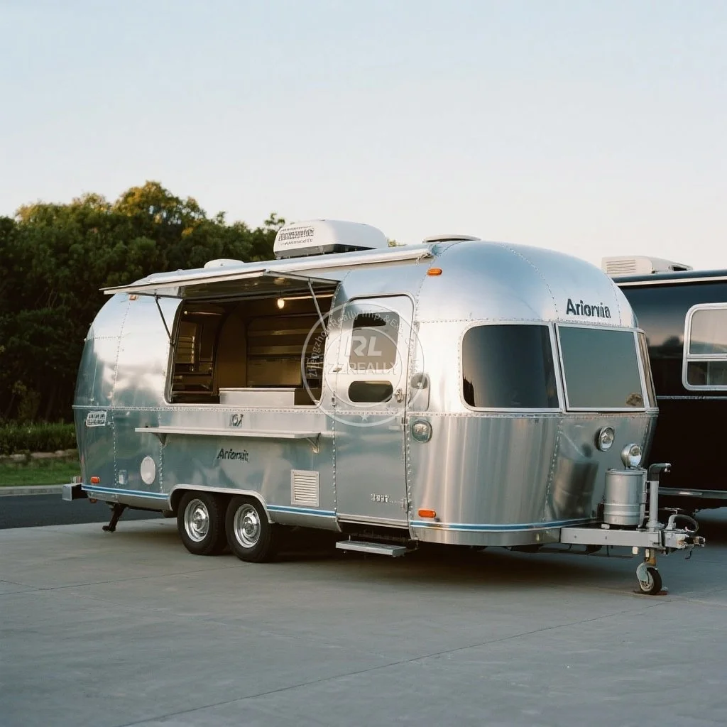

CE DOT Concession Air Stream Food Truck Mobile Snack Coffee Trailer Mobile BBQ Hot Dog Vending Kiosk Kitchen Food Trailer