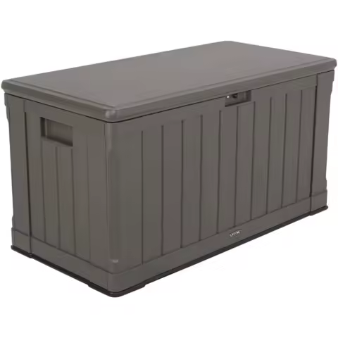 60089 Deck Storage Box, 116 gallon, brown