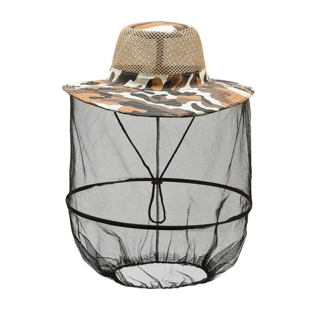 Outdoor Sunscreen Mosquito Hat Repellent Protection Foldable Fishing Sun Cap Insect Bee Protection Casual Bucket Hat