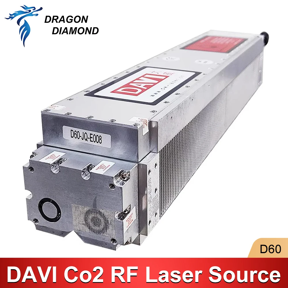 D60 DAVI CO2 RF Laser Source 60W 80W 10.6um Laser Module Connector RJ45 Type for Co2 Laser Marking Machine Cutting Machine