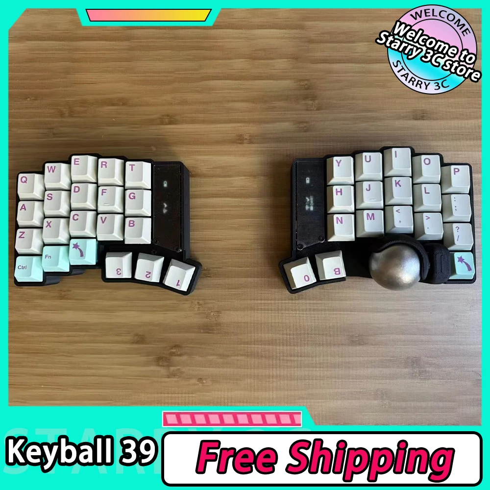 Keyball 39/44/61 Split Keyboard Kit with Trackball OLED Screen Customize Wireless Split Mechanical Keyboard Kit Support ZMK Gift