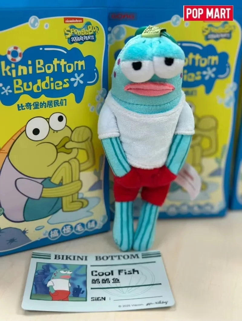 الأصلي صندوق أعمى Popmart سبونجبوب سكوير بيكيني القاع سلسلة المقيم صندوق غامض مضحك دمية قلادة اللعب مفاجأة Gif #3