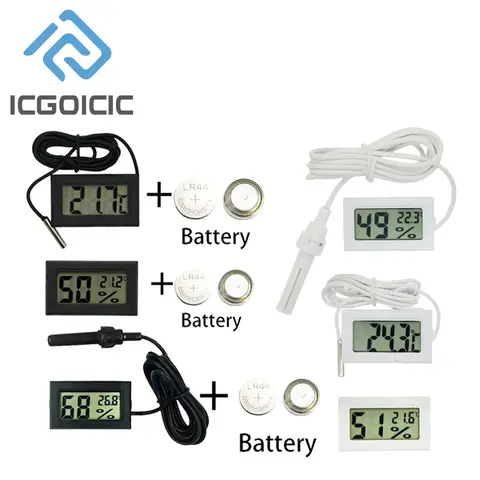 Mini LCD Digital Thermometer With Waterproof Probe For Freezer Refrigerator Indoor Outdoor
