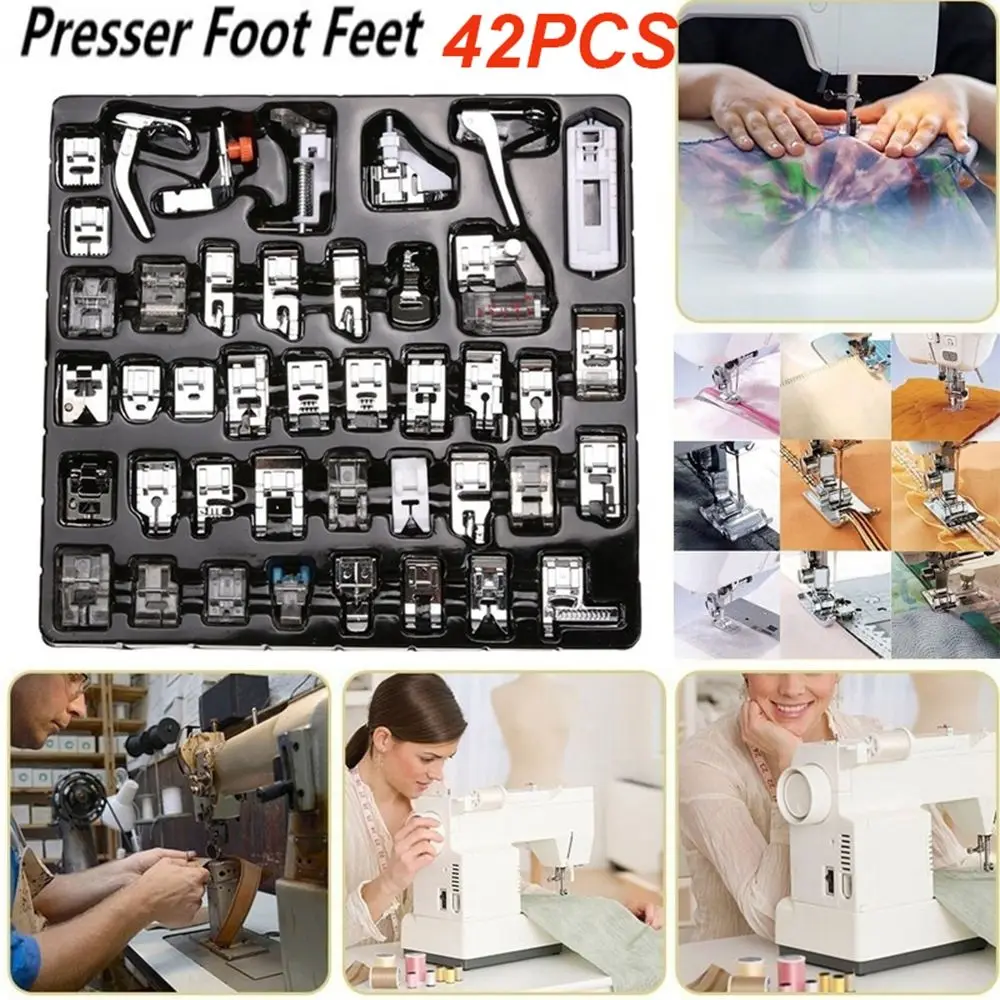 

42pcs Multifunctional Braiding Domestic Stitch Singer Sewing Machine Feet Set Foot Presser Sewing Accessory