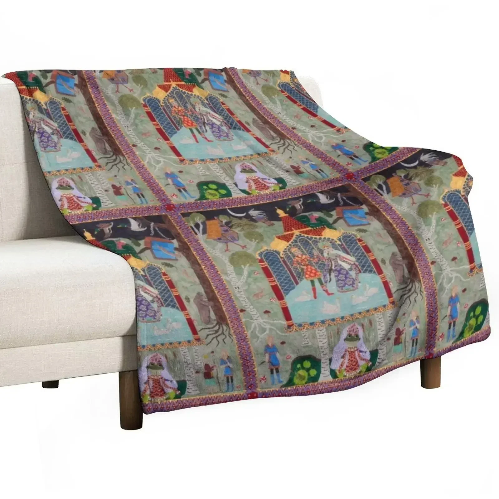 

Frog Tsarevna Throw Blanket Spring Fall Cozy Throw Blanket for Couch