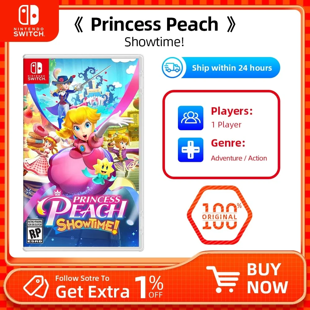 Princess Peach: Showtime! - Nintendo Switch Games Cartridge Physical Card for Nintendo Switch Oled Lite