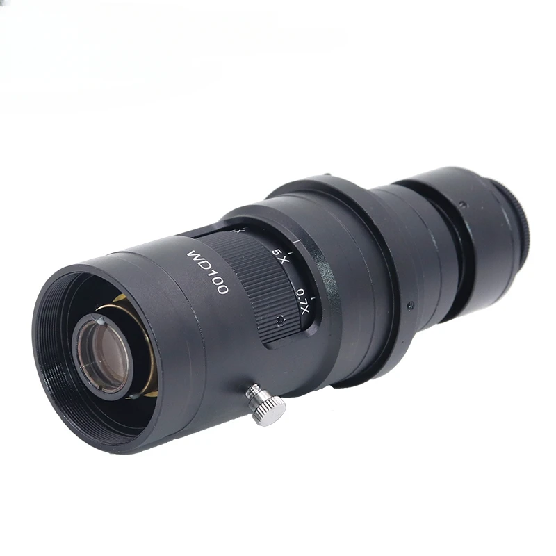 High definition lens 0.7-5 200 times continuous magnification monocular electron video microscope parfocal optical lens