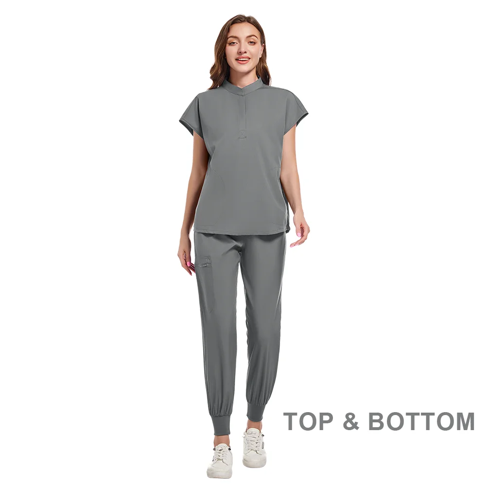 High Quality Scrubs Doctor Medical Center Uniform Comfortable Staff Scrub Suit Ladies Beauty Spa Salon Tunic Top+Pants Workwear
