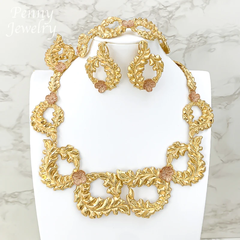 geometric-exaggerated-daily-wear-chunky-choker-jewelry-set-for-women-necklace-earrings-bracelet-ring-bridal-wedding-party-gifts