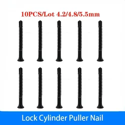 10PCS Lock Cylinder Puller Nail Puller Professional Locksmith Tool Stainless Steel Nail Puller Screws Cylinder Extractor